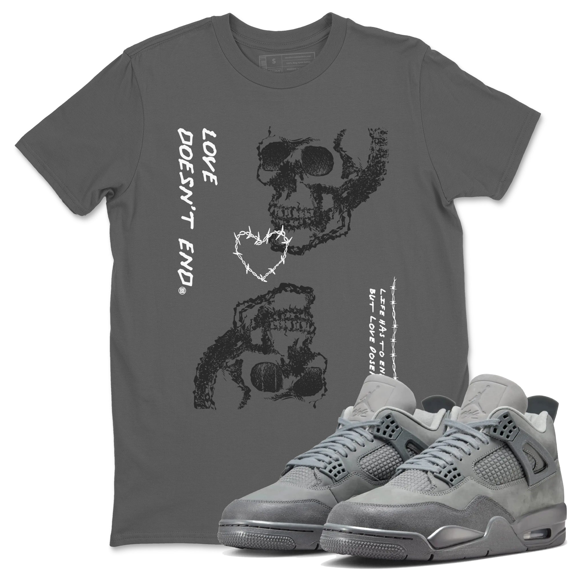 Love Doesn't End snkmatch Tees - Air Jordan 4 Wet Cement