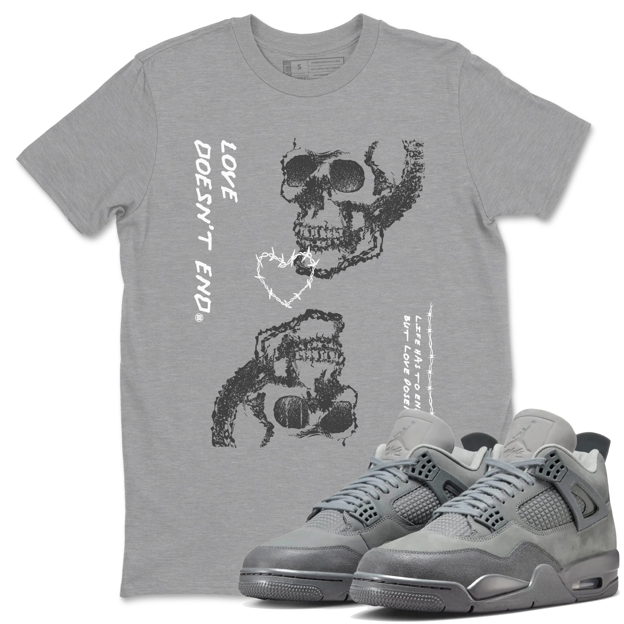 Love Doesn't End snkmatch Tees - Air Jordan 4 Wet Cement