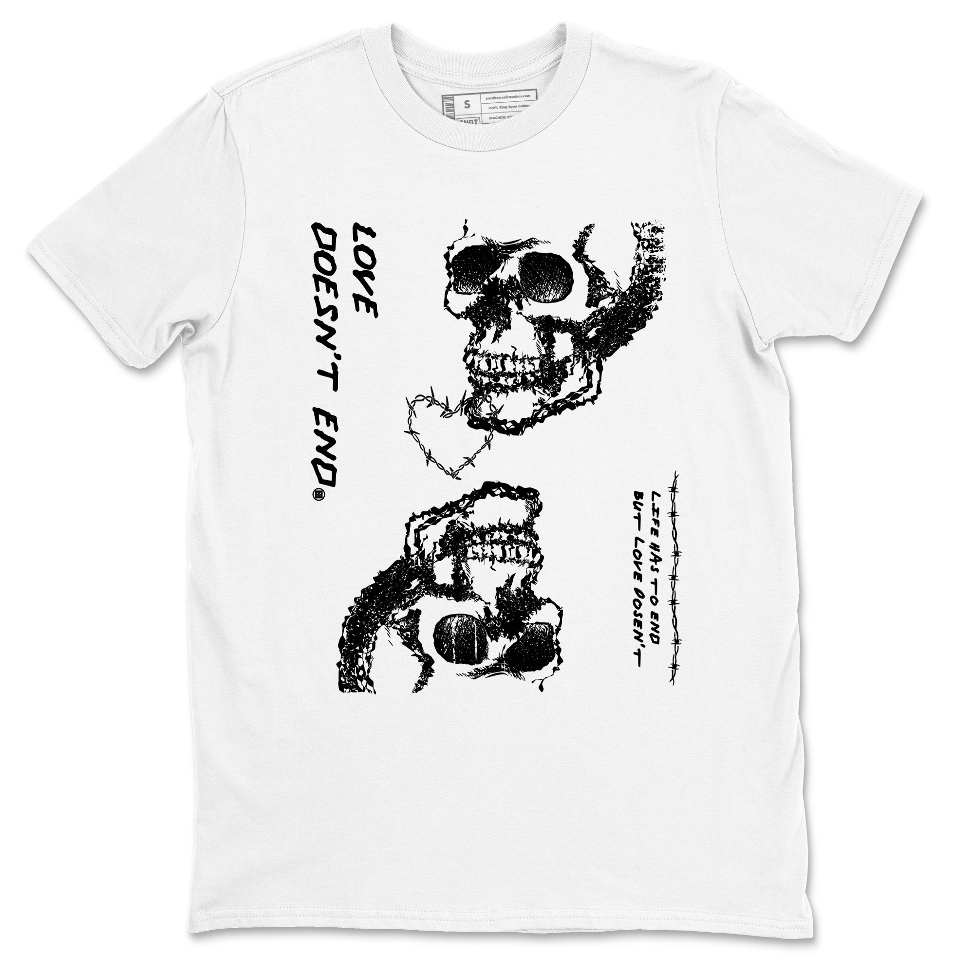 Love Doesn't End snkmatch Tees - Air Jordan 4 White Thunder