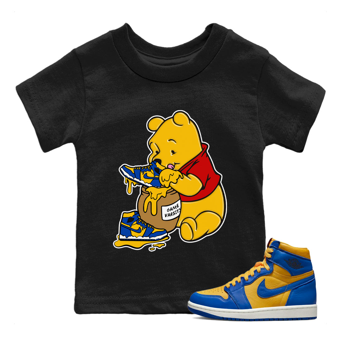 Love Honey Kids Tops - Air Jordan 1 Game Royal Varsity Maize