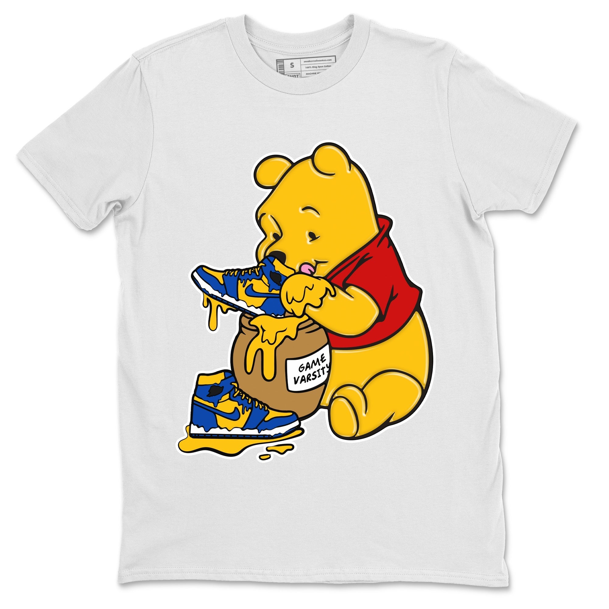 Love Honey Unisex Tops - Air Jordan 1 Game Royal Varsity Maize