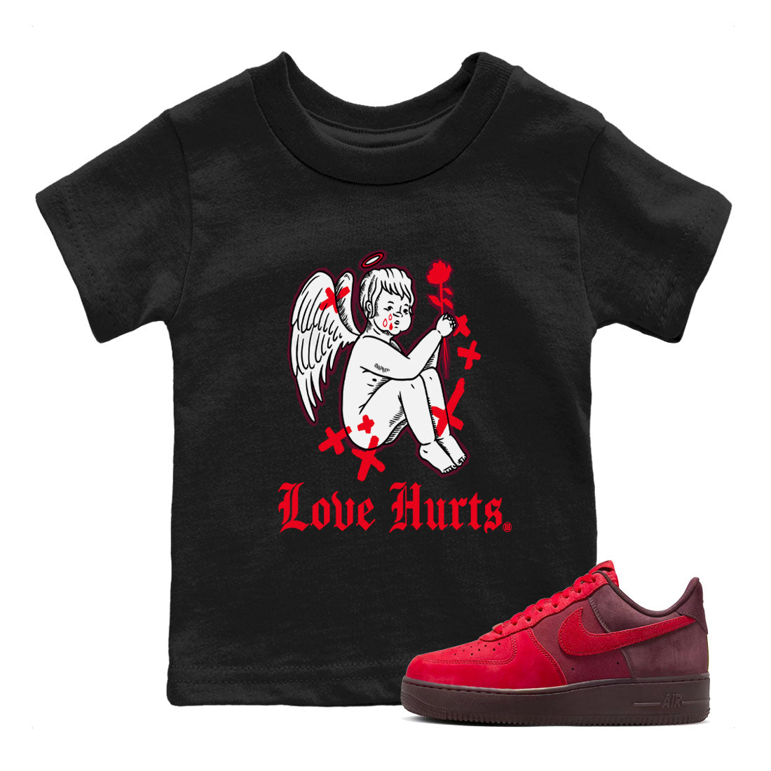 Love Hurts snkmatch Tees Kids - Air Force 1 Layers Of Love