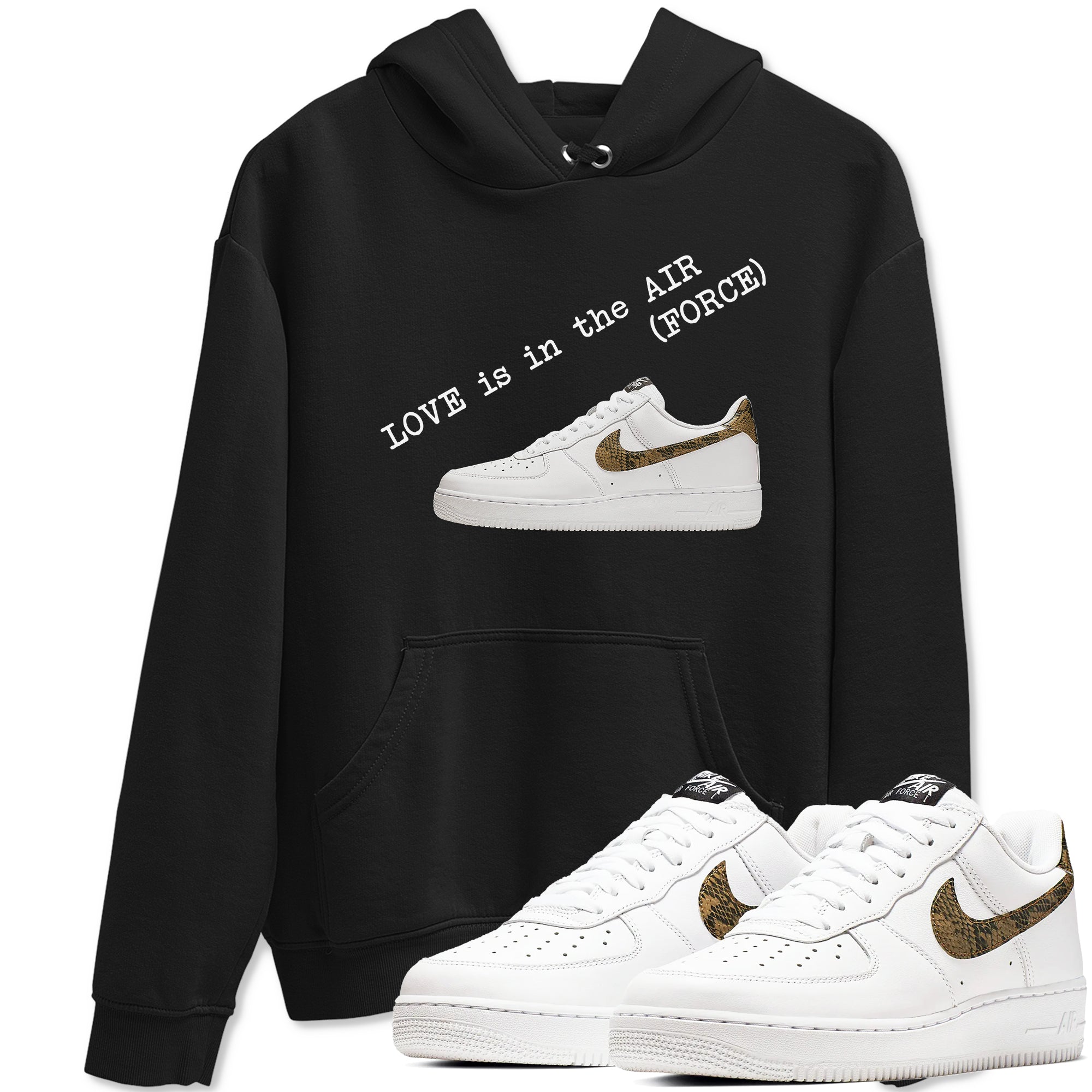 Love In The Air snkmatch Tees - Air Force 1 Ivory Snake