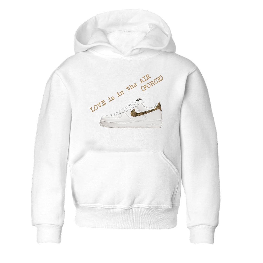Love In The Air snkmatch Tees Kids - Air Force 1 Ivory Snake
