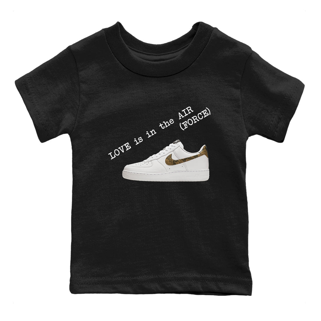 Love In The Air snkmatch Tees Kids - Air Force 1 Ivory Snake