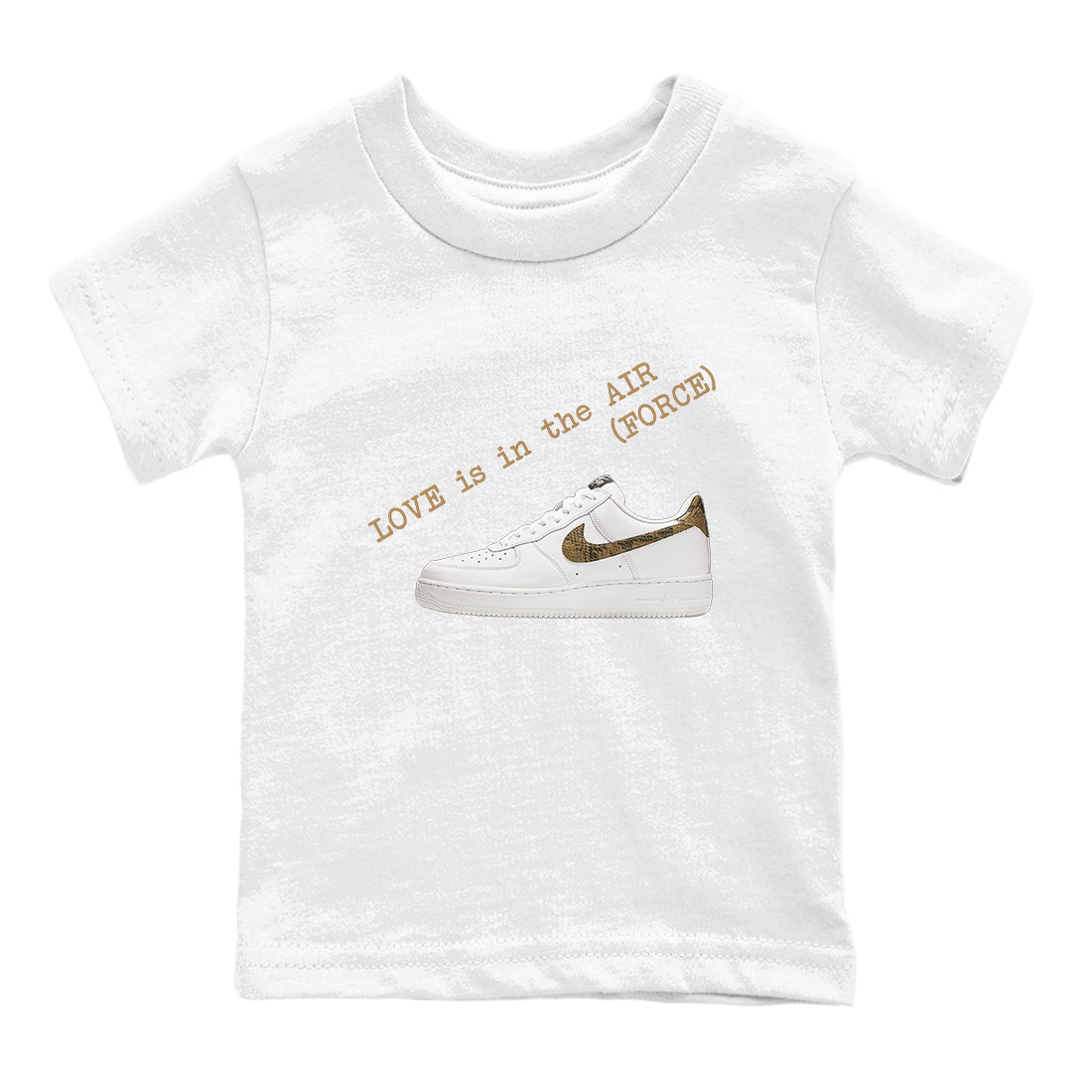 Love In The Air snkmatch Tees Kids - Air Force 1 Ivory Snake