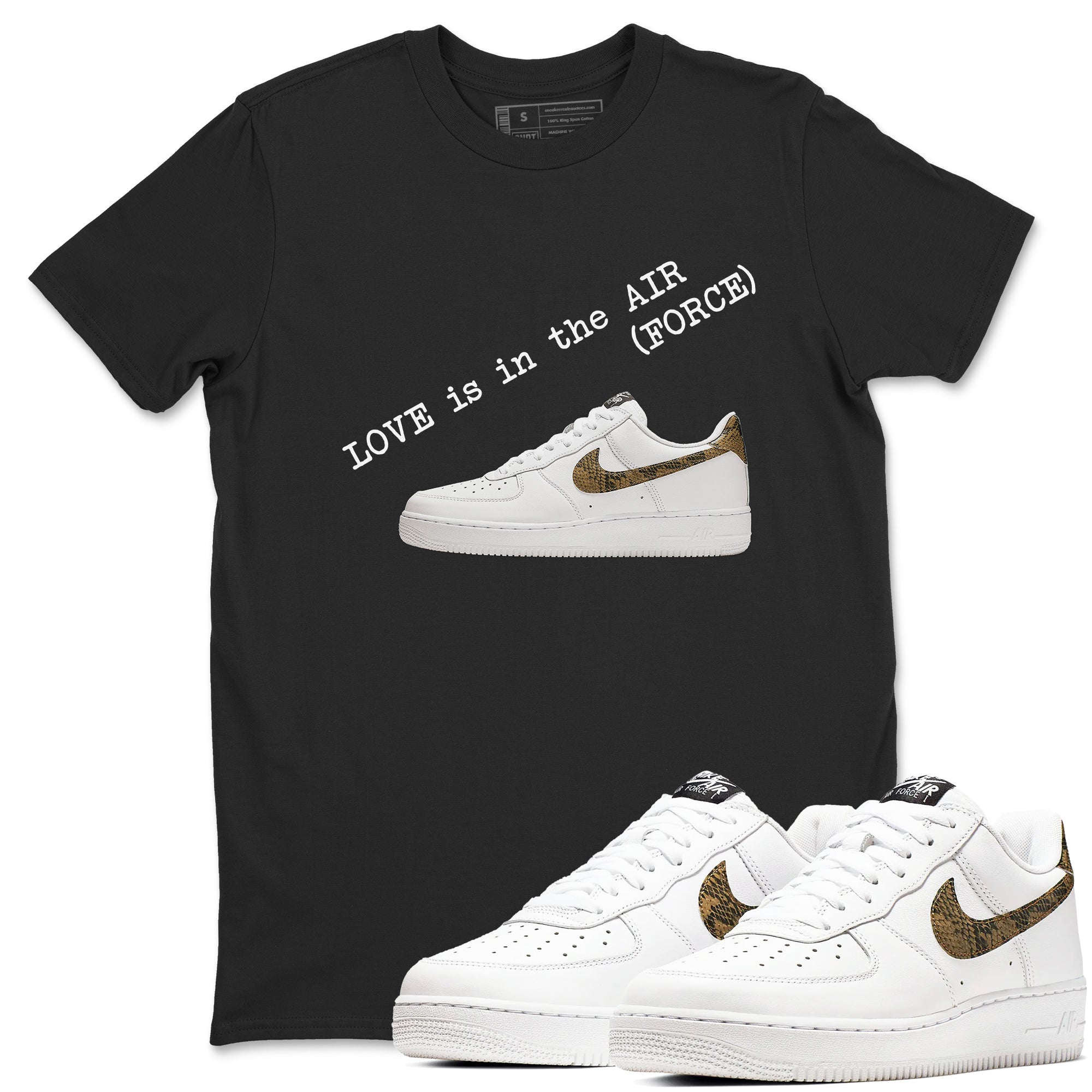 Love In The Air snkmatch Tees - Air Force 1 Ivory Snake