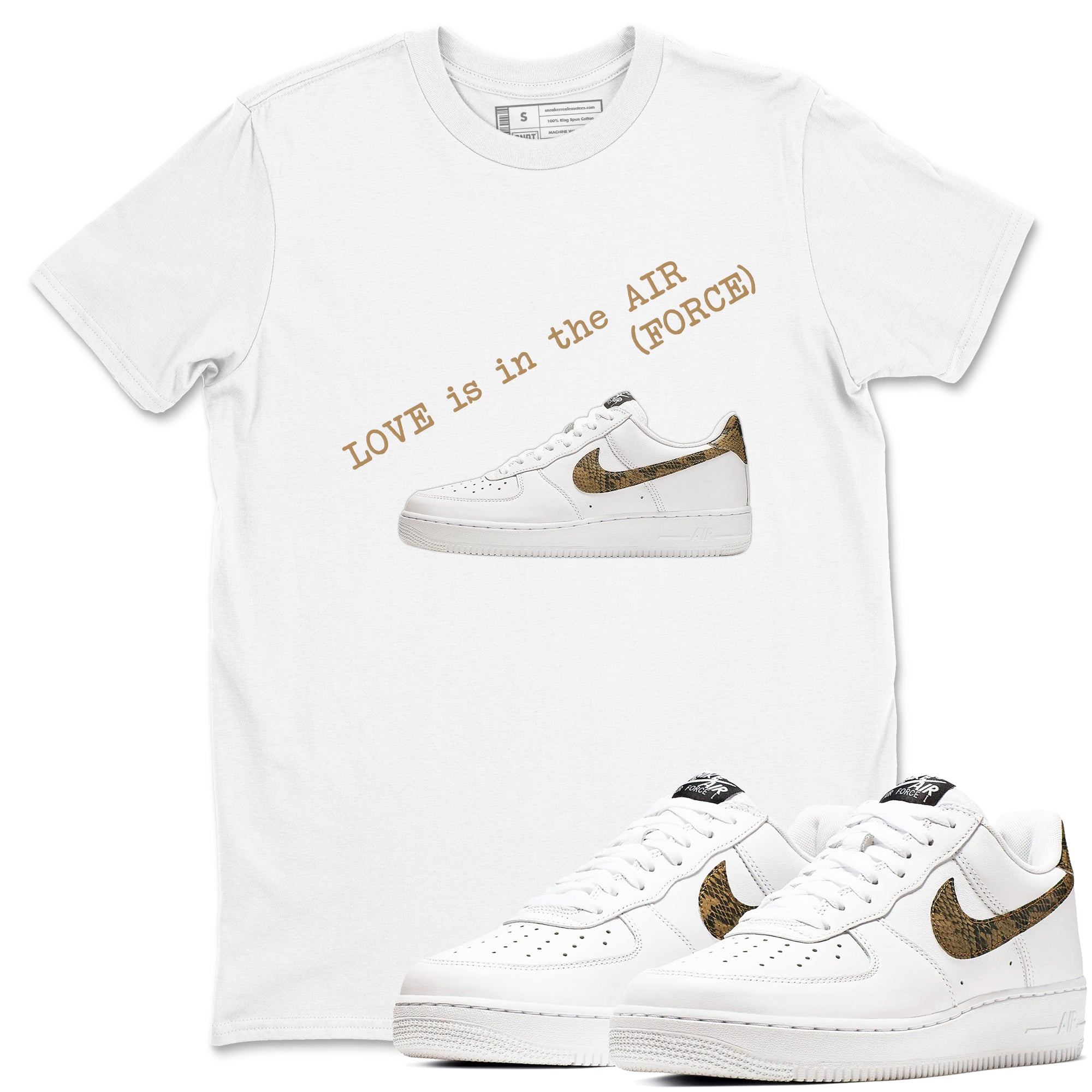 Love In The Air snkmatch Tees - Air Force 1 Ivory Snake