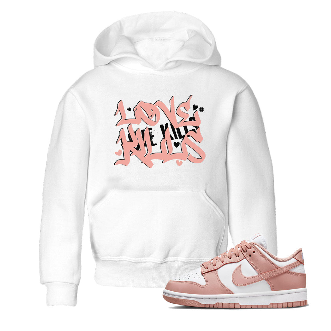 Love Kills snkmatch Tee Kids - Dunk Rose Whisper