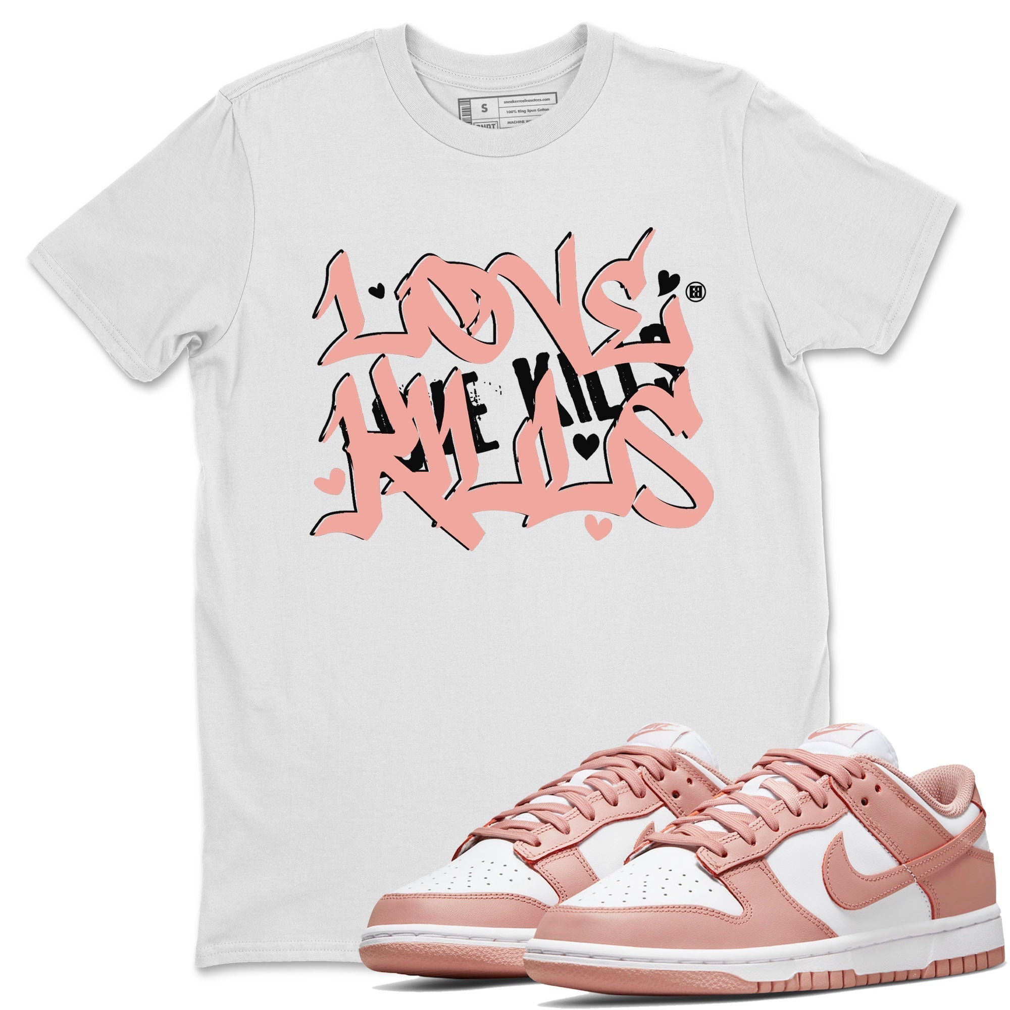 Love Kills snkmatch Tee - Dunk Rose Whisper