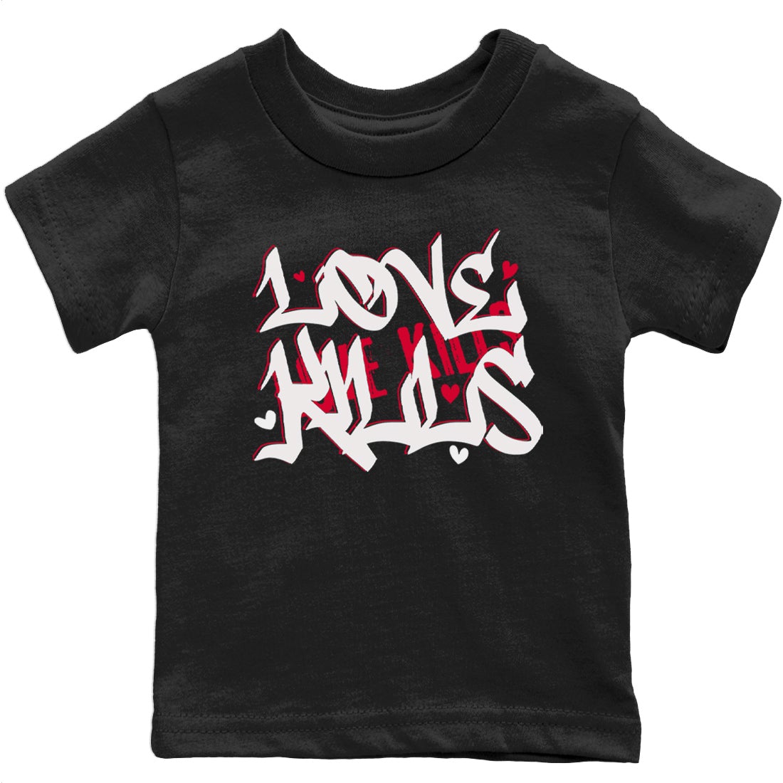 Love Kills Kids Tops - Air Jordan 1 Bred Patent