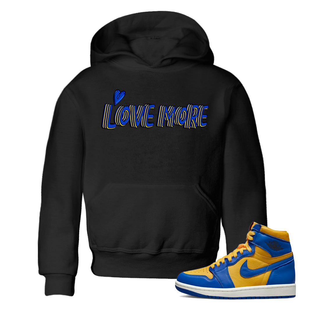 Love More Kids Tops - Air Jordan 1 Game Royal Varsity Maize