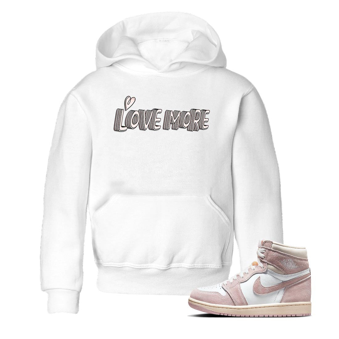 Love More Kids Tops - Air Jordan 1 Washed Pink