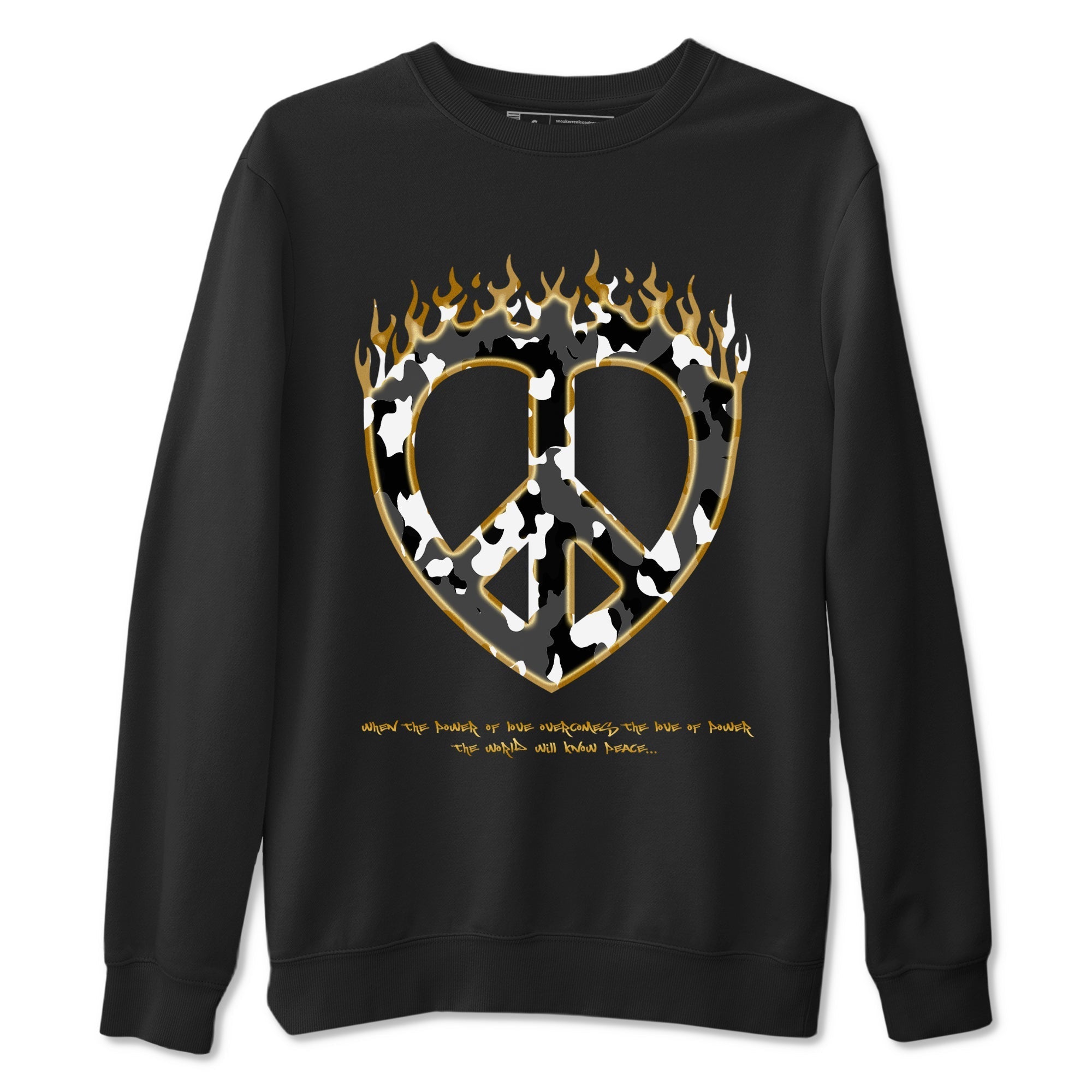 Love Peace snkmatch Tees - Air Jordan 1 Black Metallic Gold