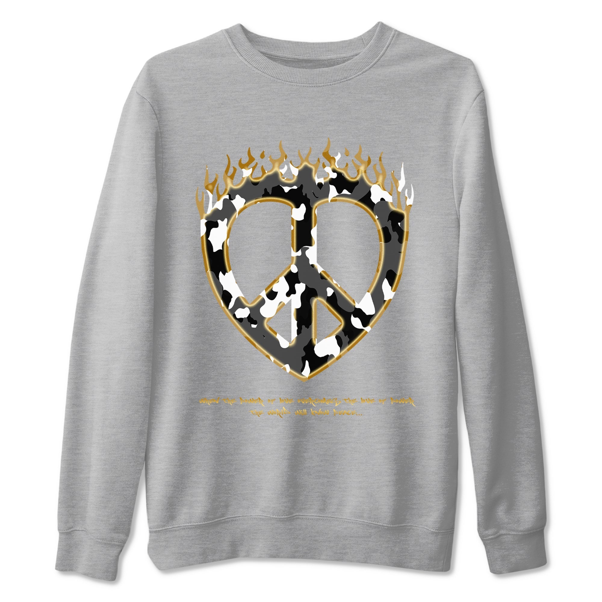 Love Peace snkmatch Tees - Air Jordan 1 Black Metallic Gold