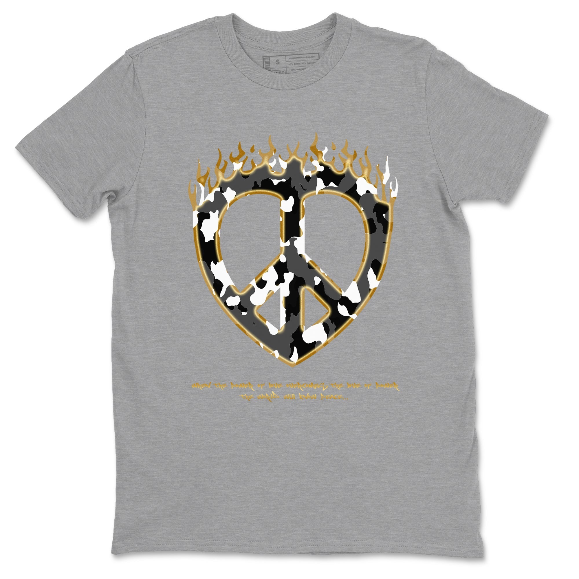 Love Peace snkmatch Tees - Air Jordan 1 Black Metallic Gold