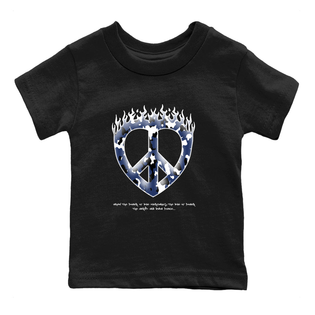 Love Peace snkmatch Tees Kids - Air Jordan 1 Midnight Navy