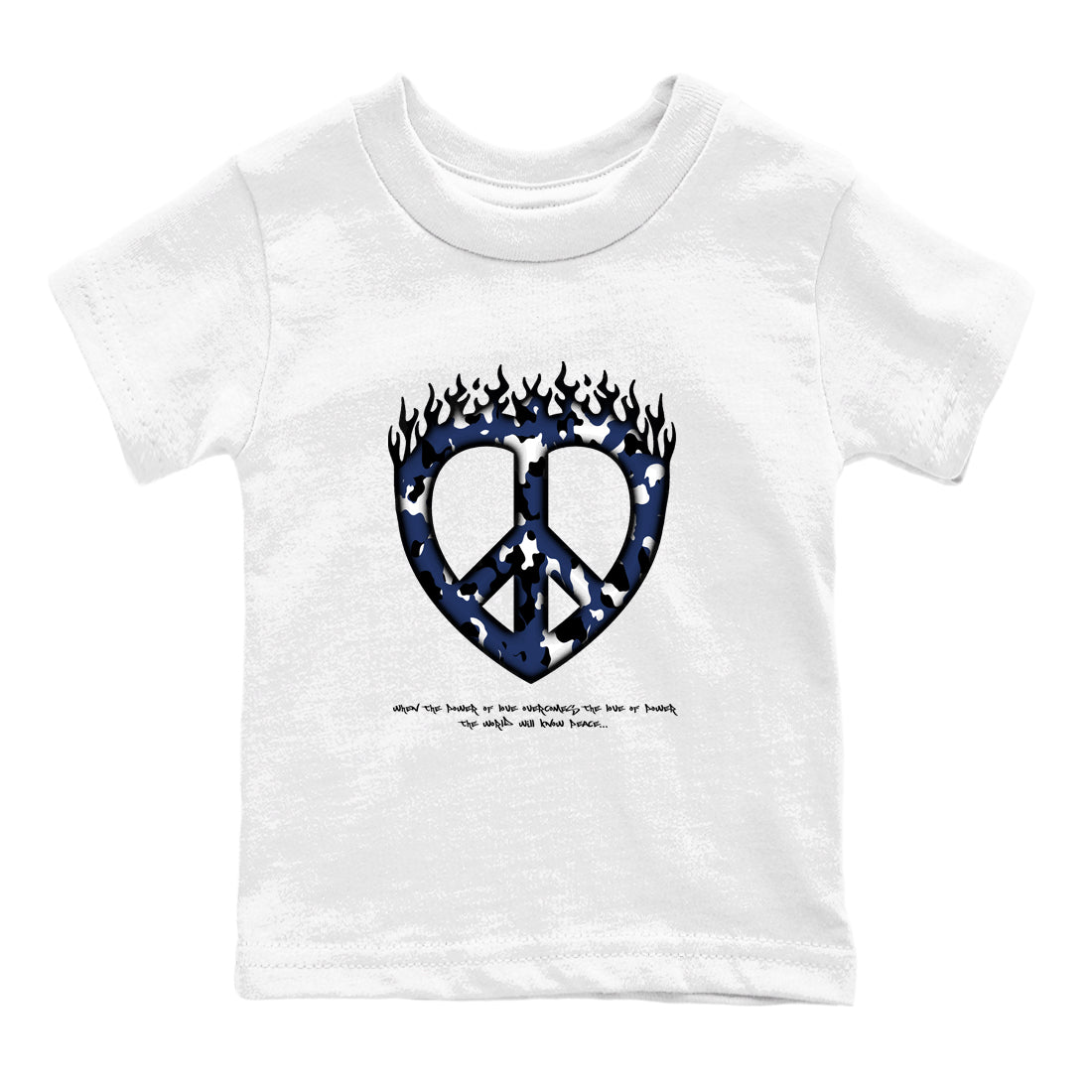 Love Peace snkmatch Tees Kids - Air Jordan 1 Midnight Navy