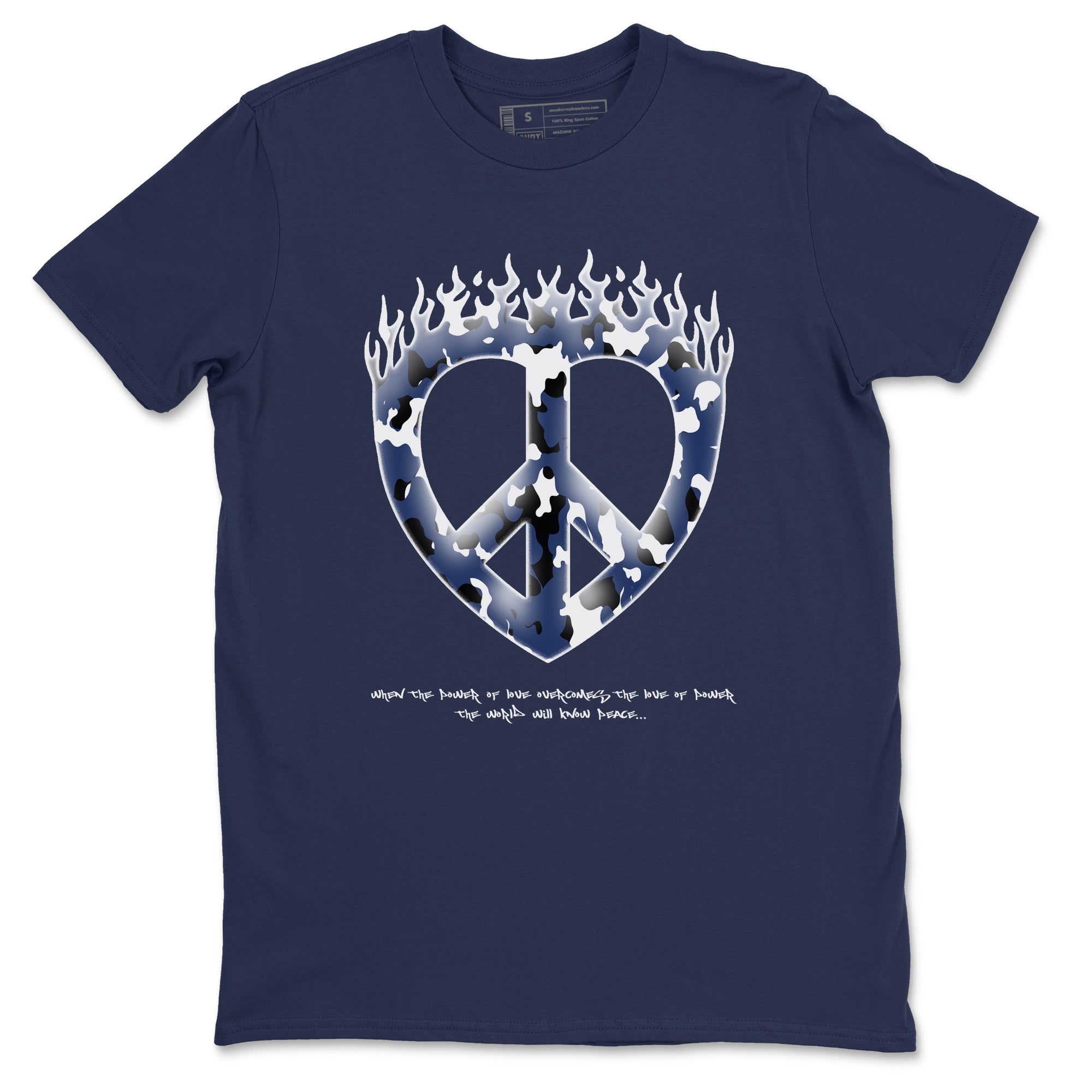 Love Peace snkmatch Tees - Air Jordan 1 Midnight Navy
