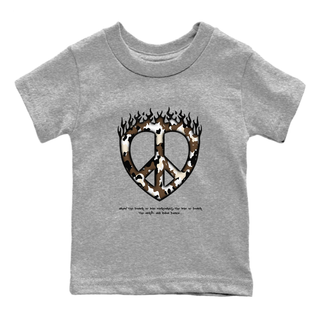 Love Peace snkmatch Tees Kids - Air Jordan 1 Mocha