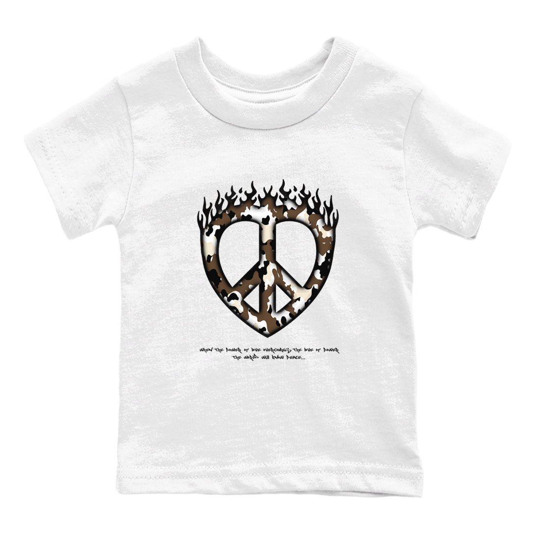 Love Peace snkmatch Tees Kids - Air Jordan 1 Mocha