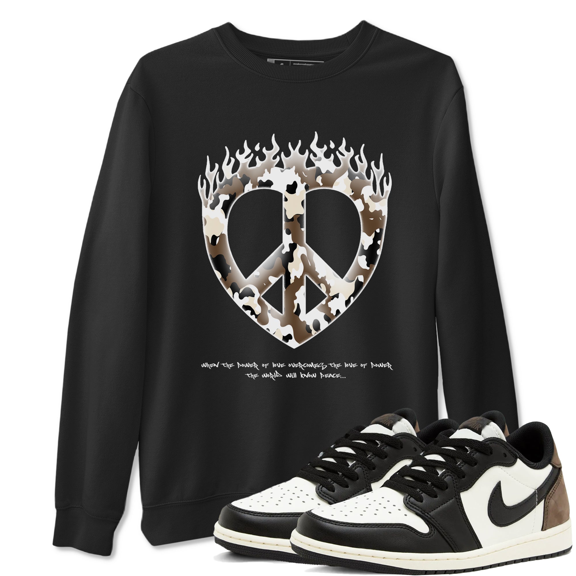 Love Peace snkmatch Tees - Air Jordan 1 Mocha