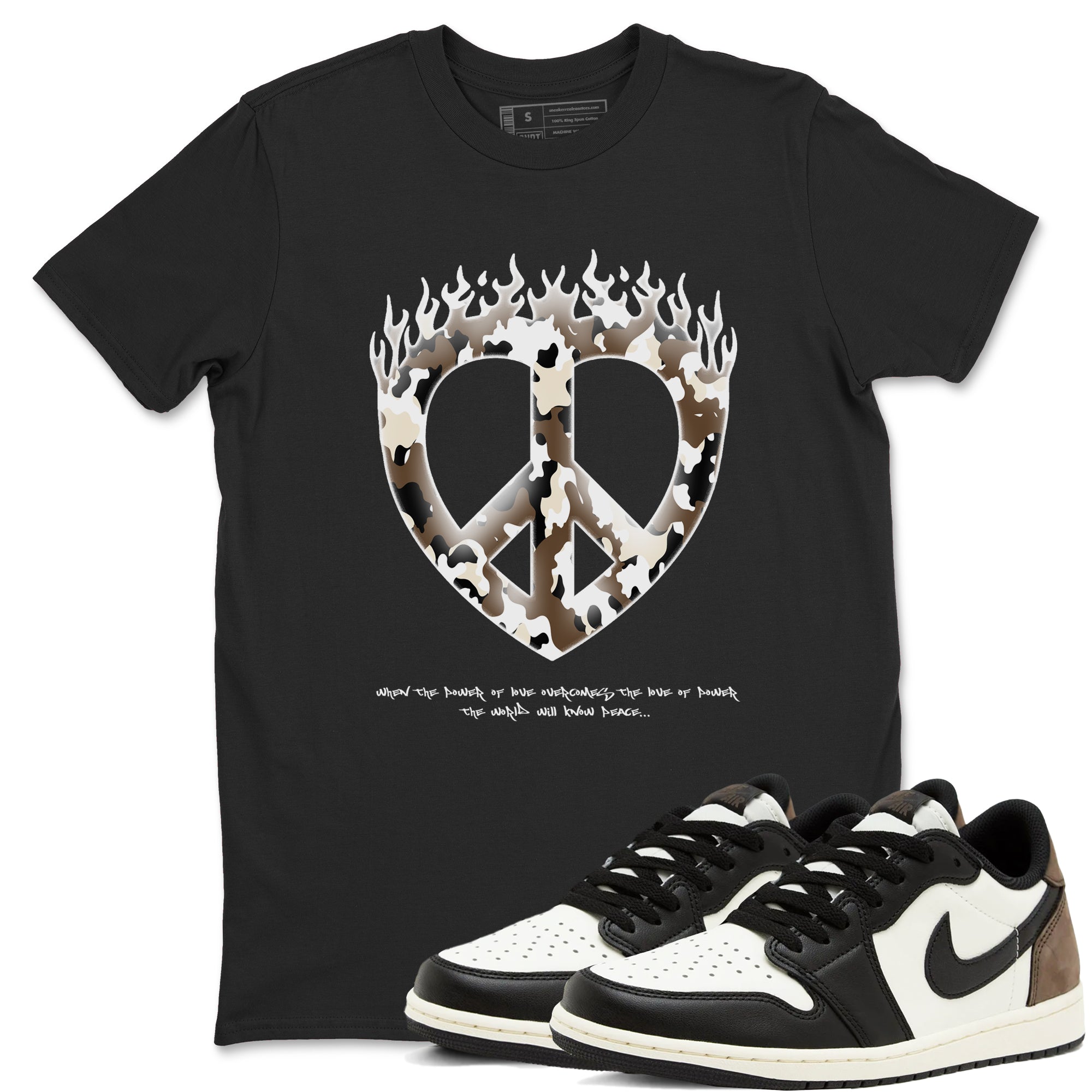 Love Peace snkmatch Tees - Air Jordan 1 Mocha
