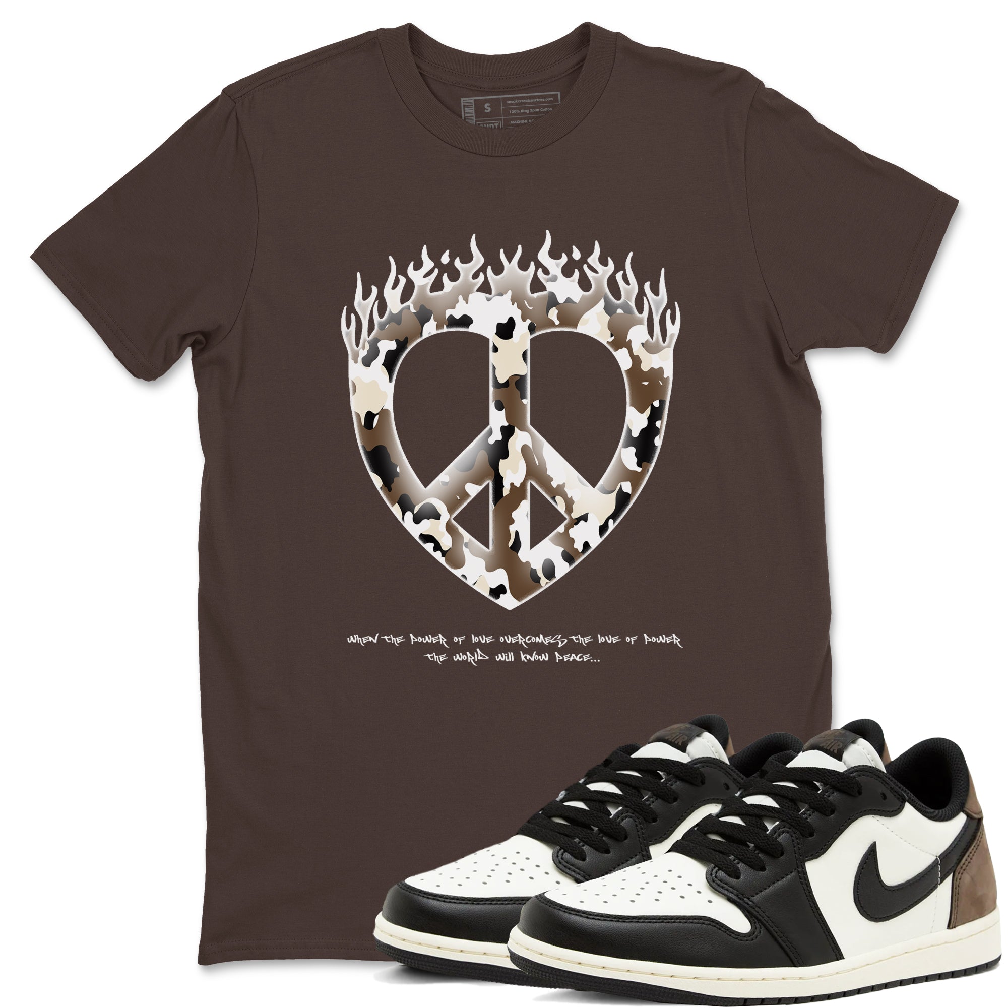 Love Peace snkmatch Tees - Air Jordan 1 Mocha