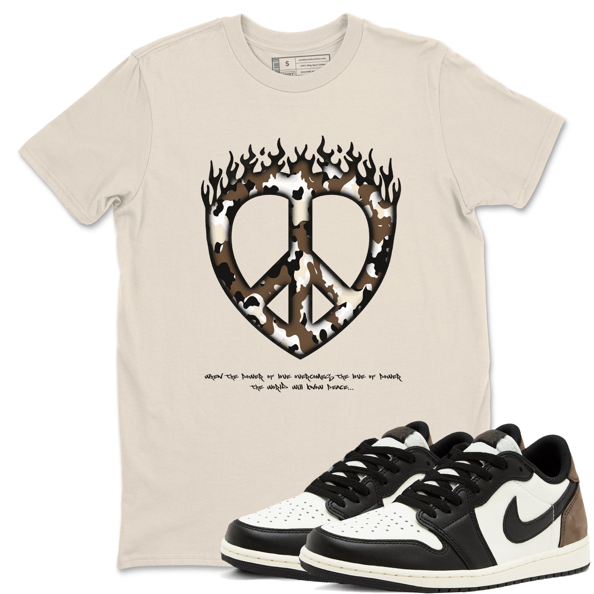 Love Peace snkmatch Tees - Air Jordan 1 Mocha