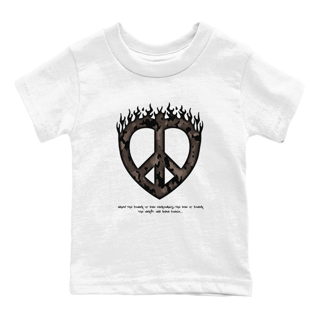 Love Peace snkmatch Tees Kids - Air Jordan 1 Travis Scott Velvet Brown