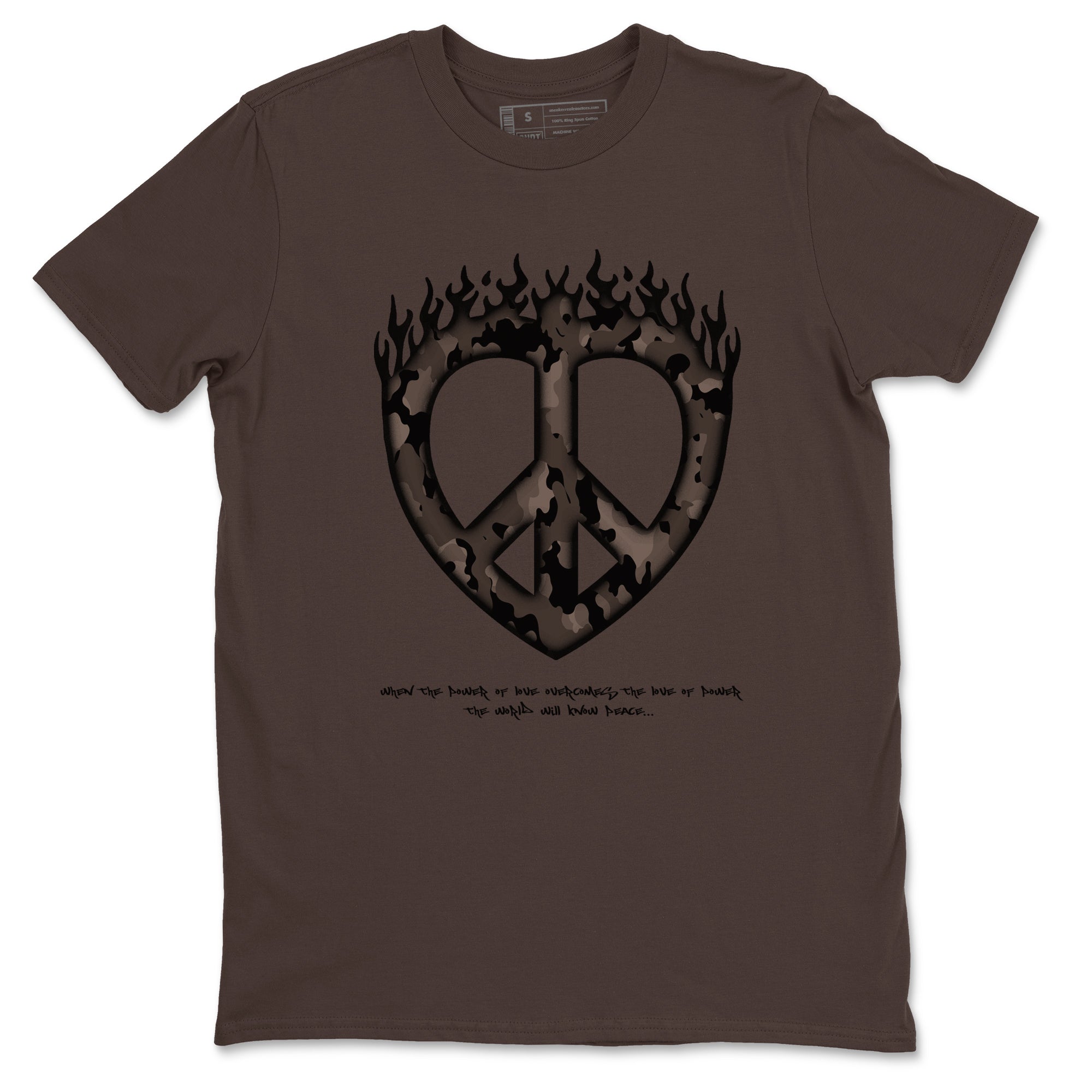 Love Peace snkmatch Tees - Air Jordan 1 Travis Scott Velvet Brown