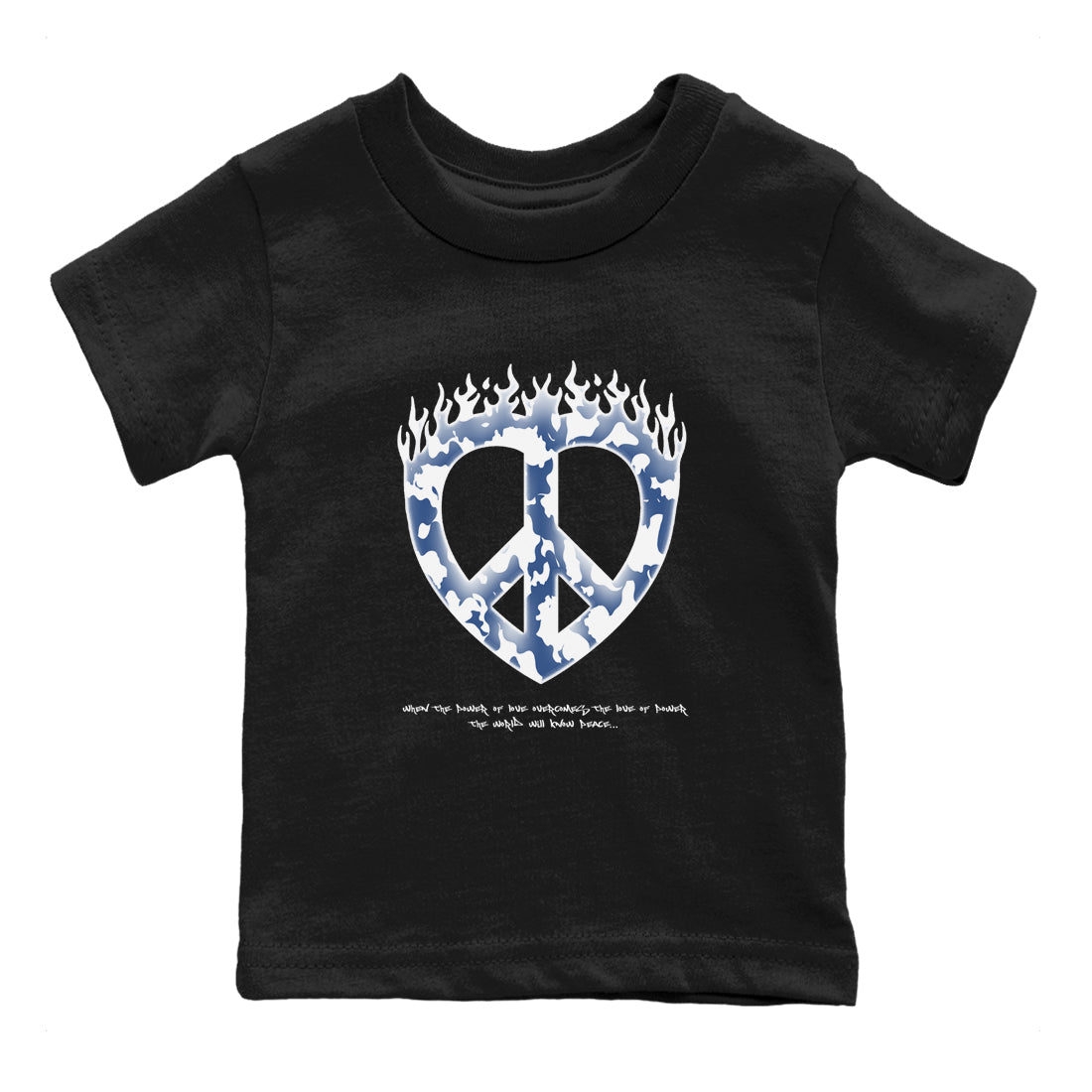 Love Peace snkmatch Tees Kids - Air Jordan 11 Diffused Blue