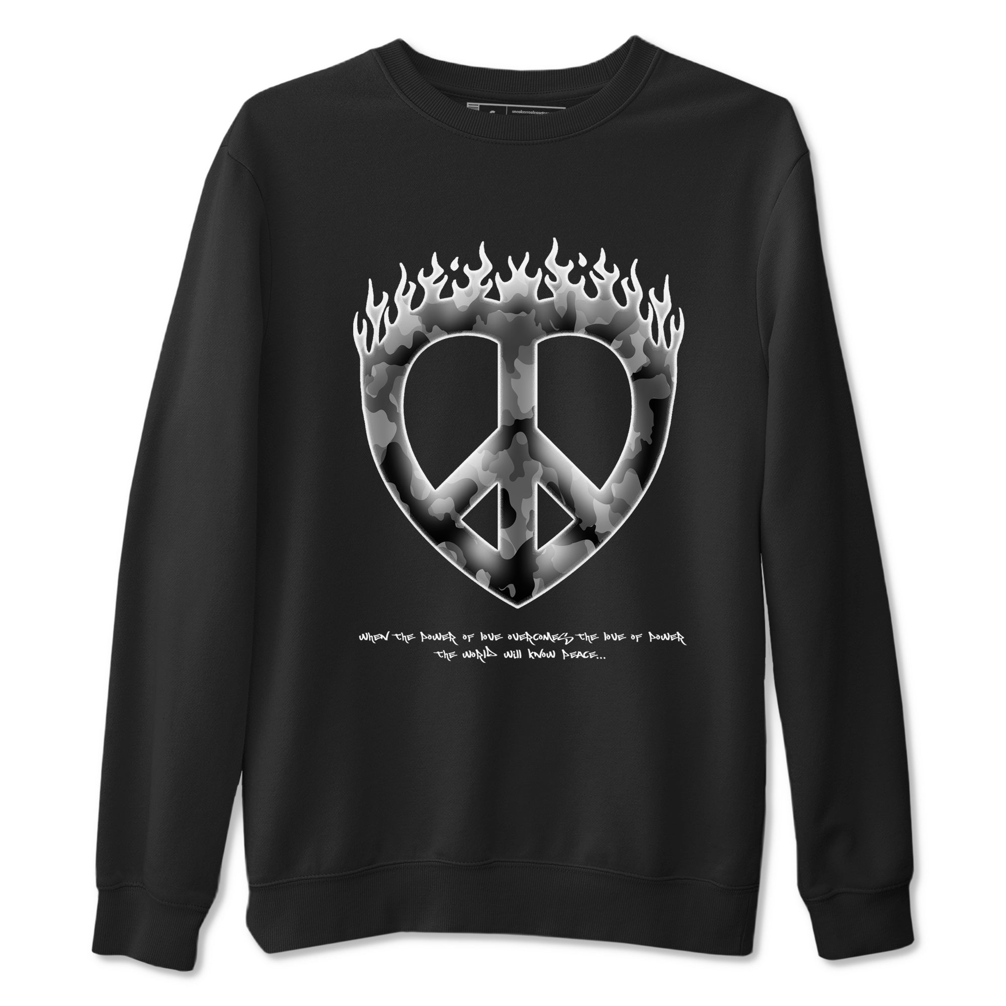 Love Peace snkmatch Tees - Air Jordan 12 Black Wolf Grey
