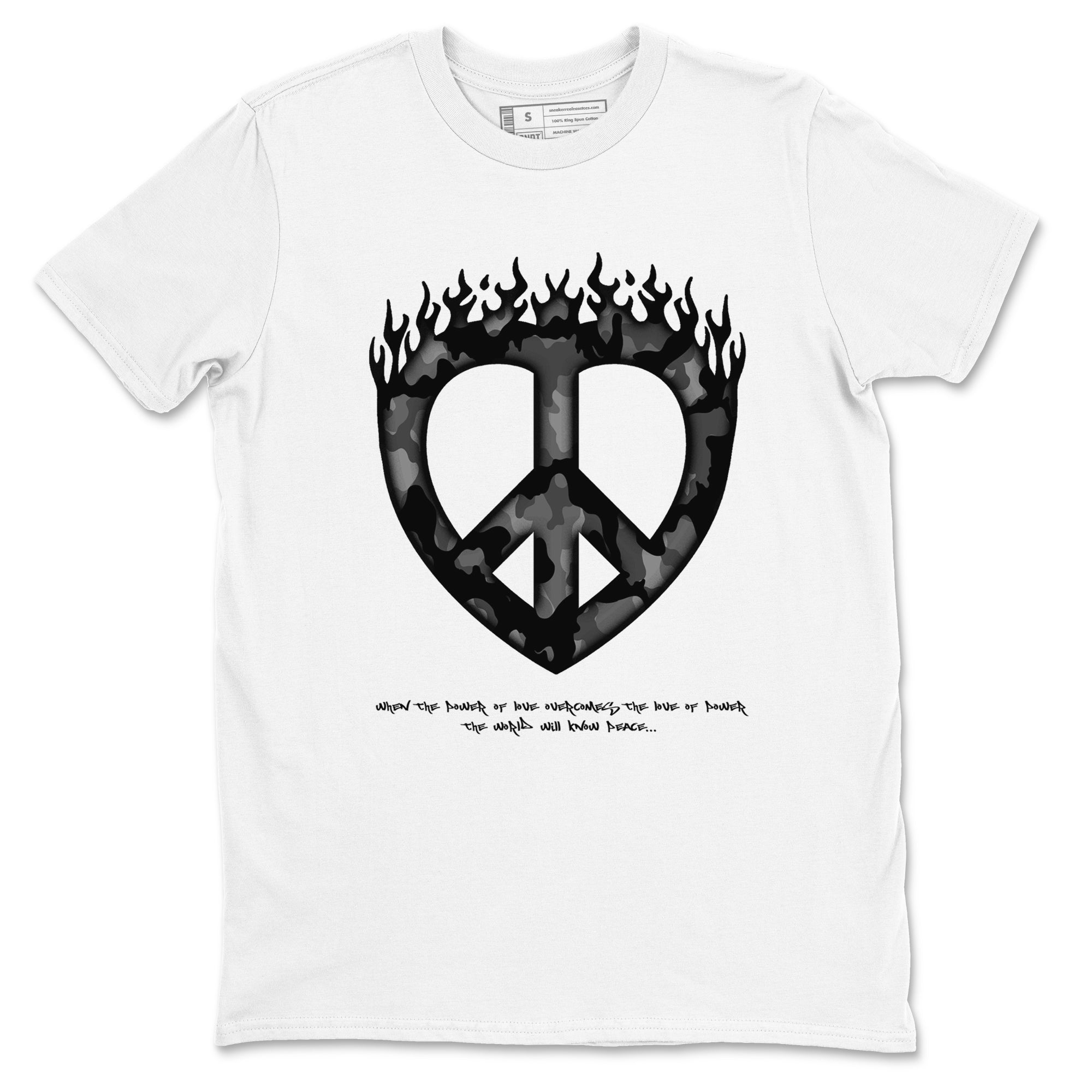 Love Peace snkmatch Tees - Air Jordan 12 Black Wolf Grey