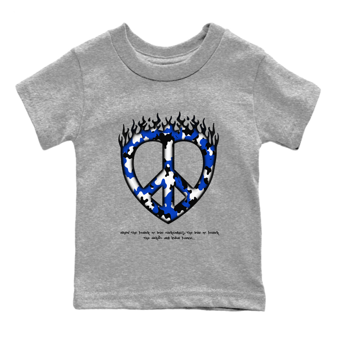 Love Peace snkmatch Tees Kids - Air Jordan 12 Blueberry