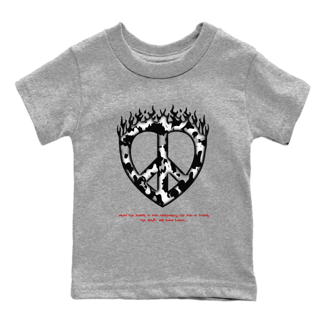 Love Peace snkmatch Tees Kids - Air Jordan 14 Black Toe