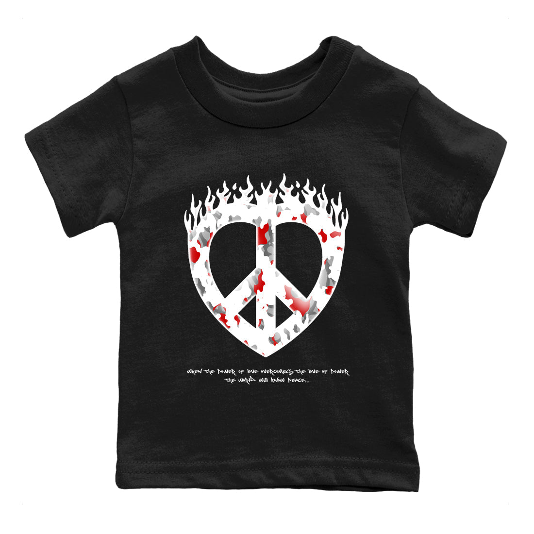 Love Peace snkmatch Tees Kids - Air Jordan 3 Cement Grey