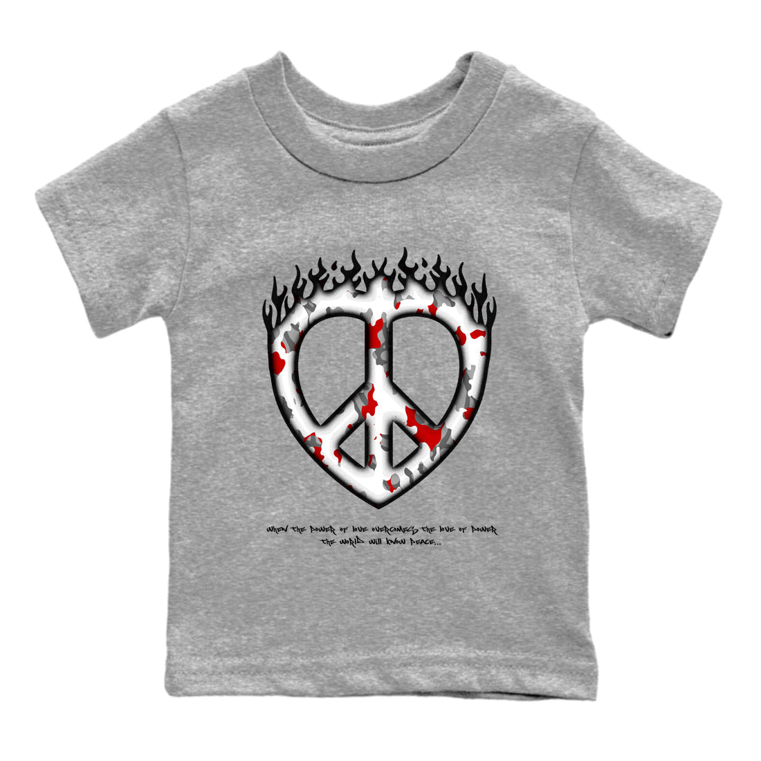 Love Peace snkmatch Tees Kids - Air Jordan 3 Cement Grey