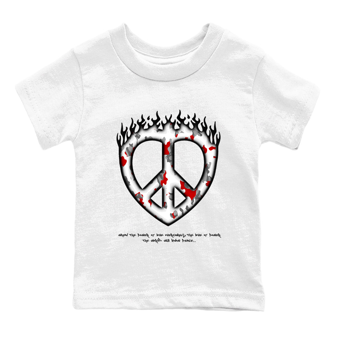 Love Peace snkmatch Tees Kids - Air Jordan 3 Cement Grey