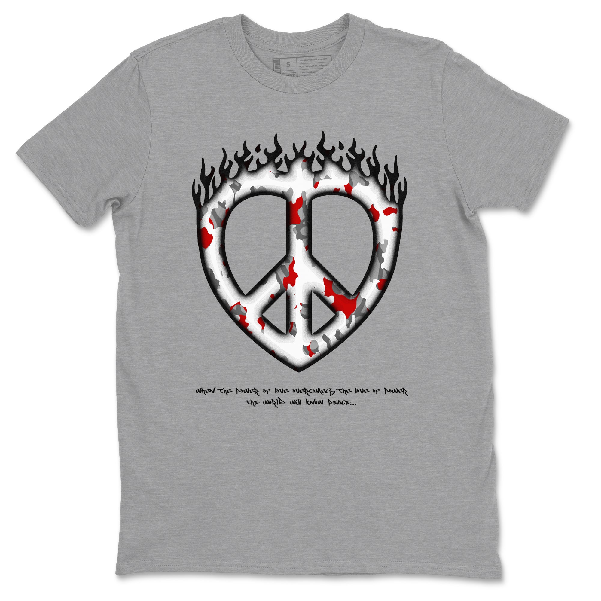 Love Peace snkmatch Tees - Air Jordan 3 Cement Grey