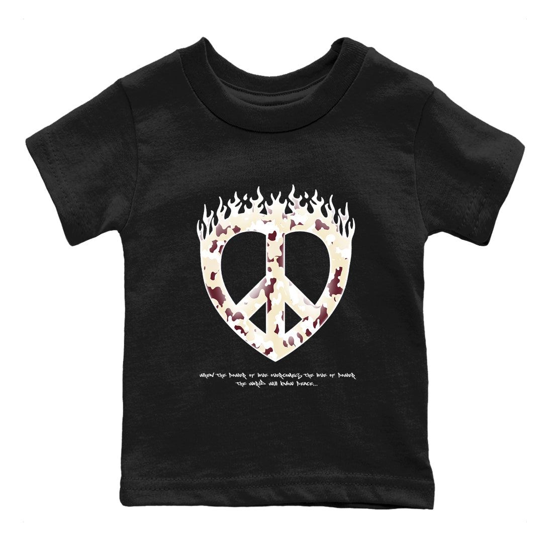 Love Peace snkmatch Tees Kids - Air Jordan 4 A Ma Maniere x Fossil Stone