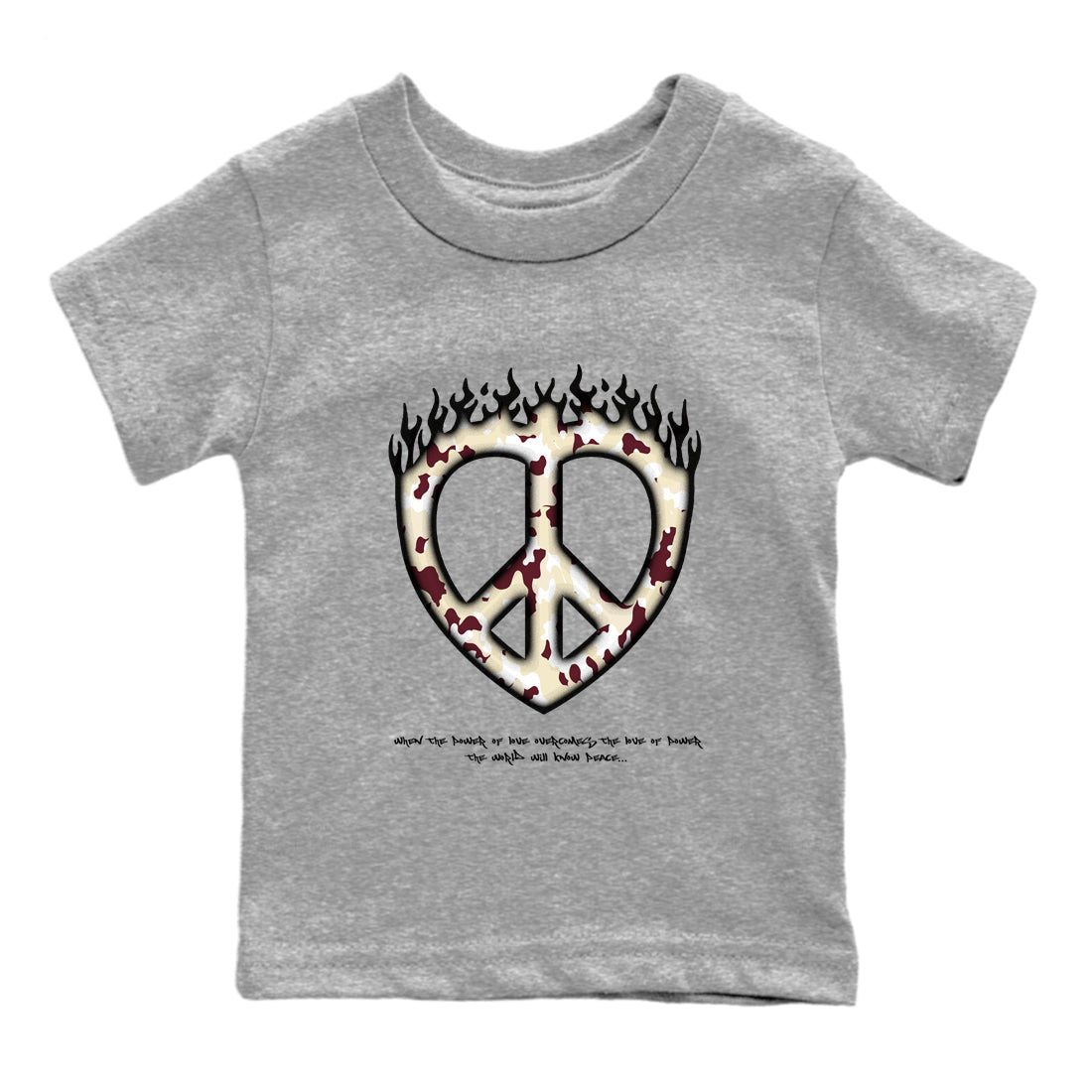 Love Peace snkmatch Tees Kids - Air Jordan 4 A Ma Maniere x Fossil Stone