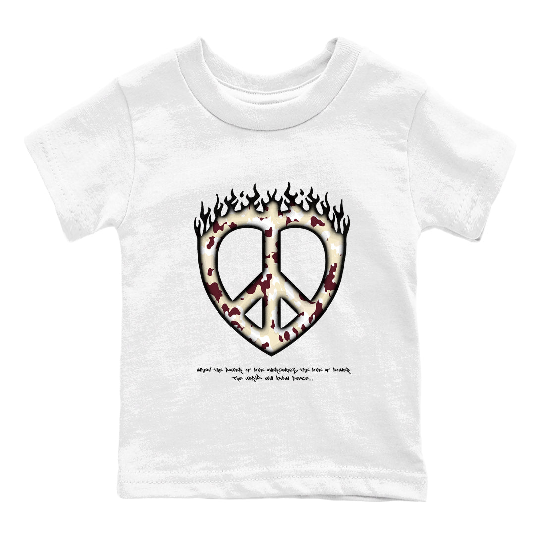Love Peace snkmatch Tees Kids - Air Jordan 4 A Ma Maniere x Fossil Stone