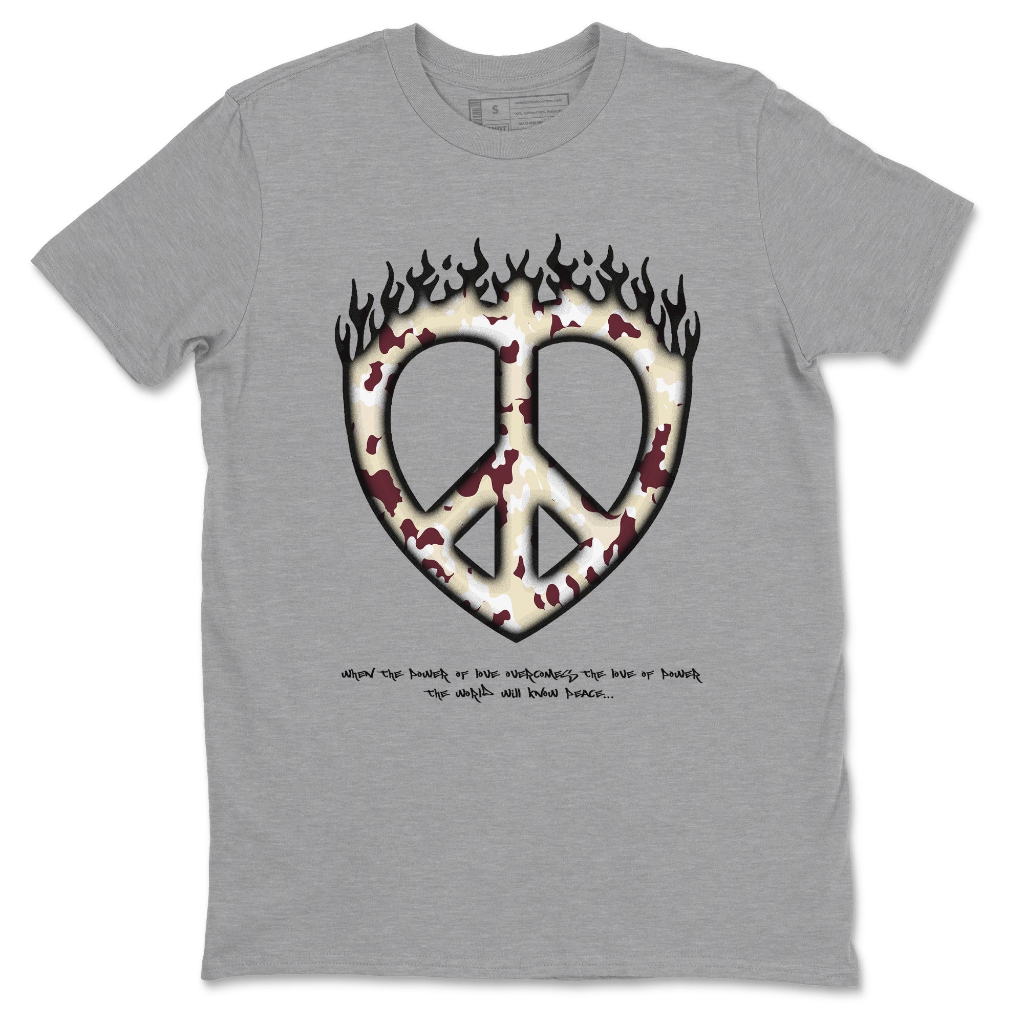 Love Peace snkmatch Tees - Air Jordan 4 A Ma Maniere x Fossil Stone