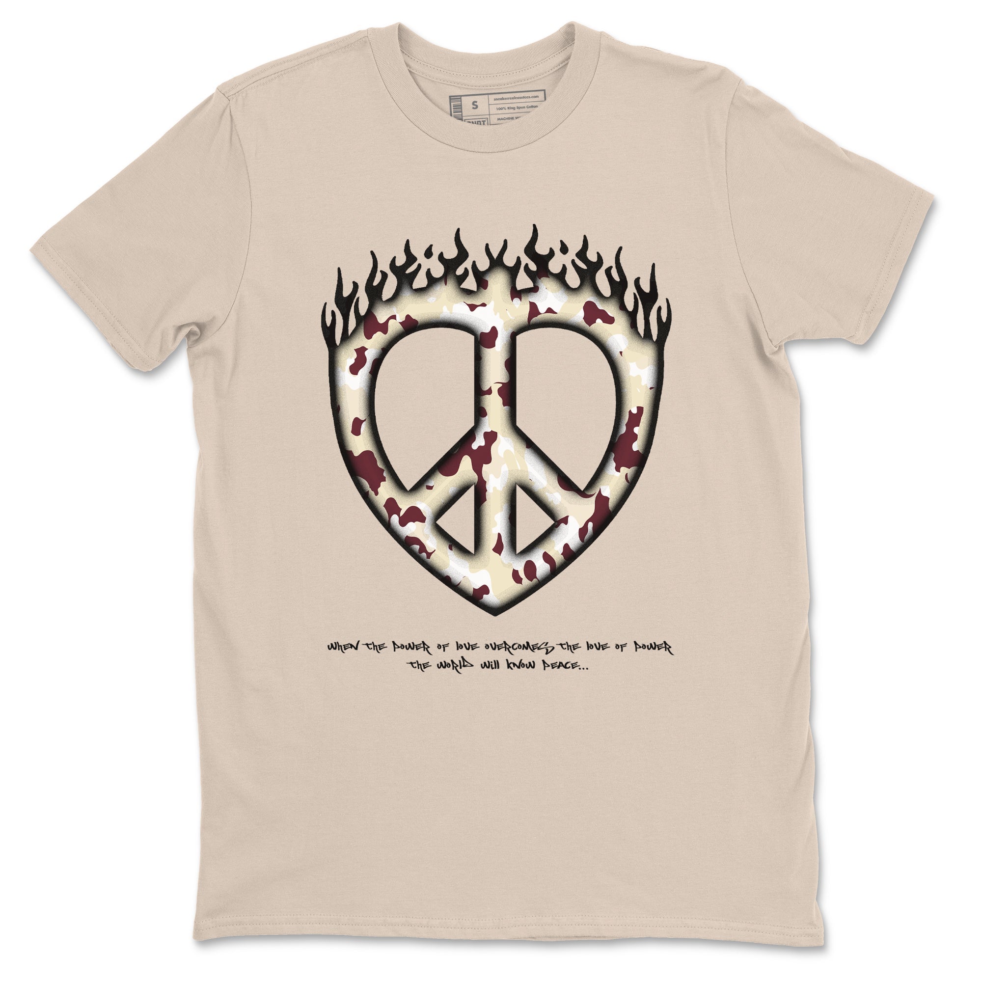 Love Peace snkmatch Tees - Air Jordan 4 A Ma Maniere x Fossil Stone