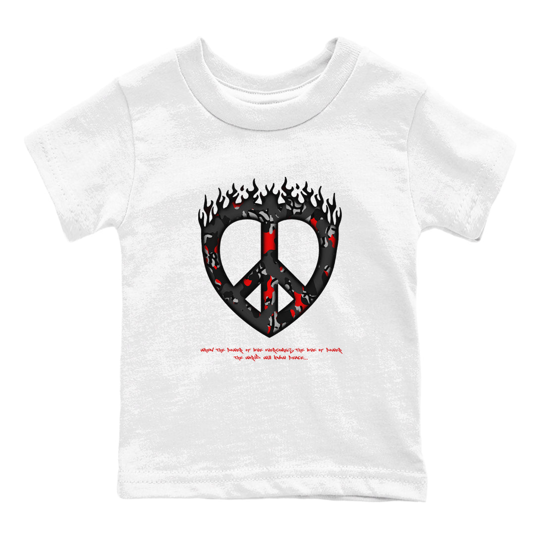 Love Peace snkmatch Tees Kids - Air Jordan 3 Black Cement