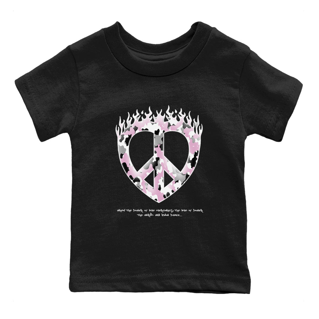 Love Peace snkmatch Tees Kids - Air Jordan 4 Orchid
