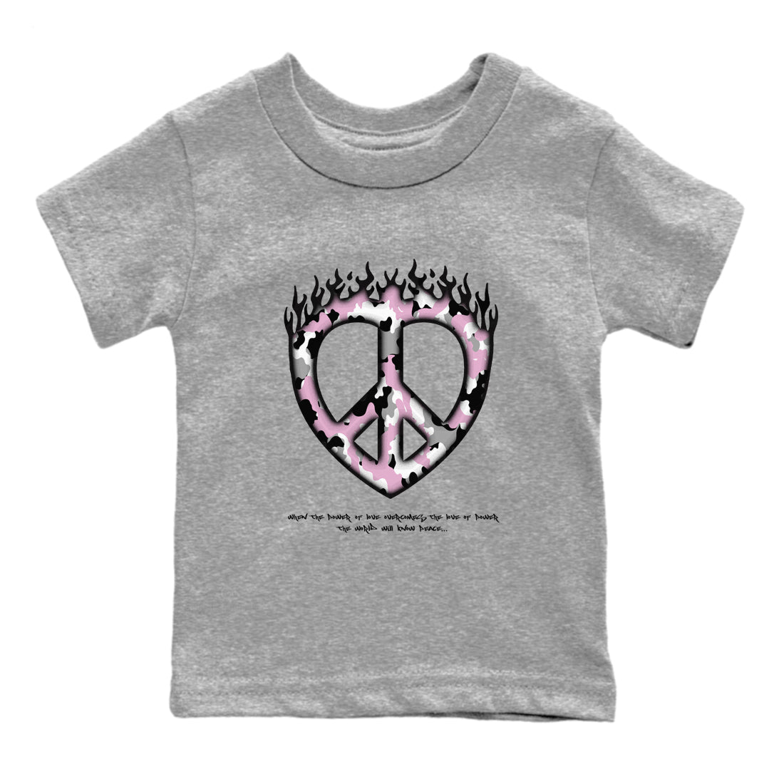 Love Peace snkmatch Tees Kids - Air Jordan 4 Orchid