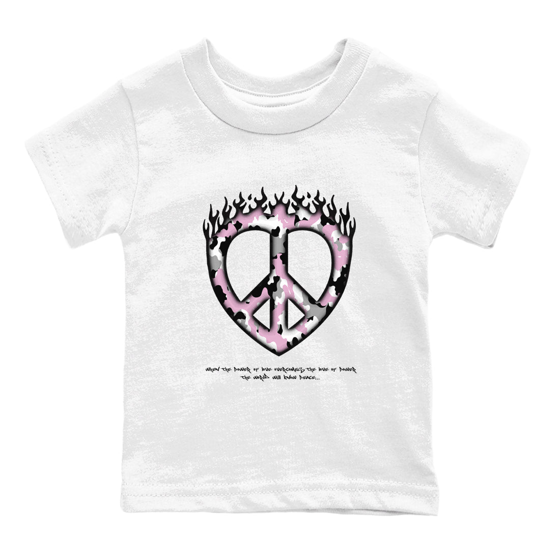 Love Peace snkmatch Tees Kids - Air Jordan 4 Orchid