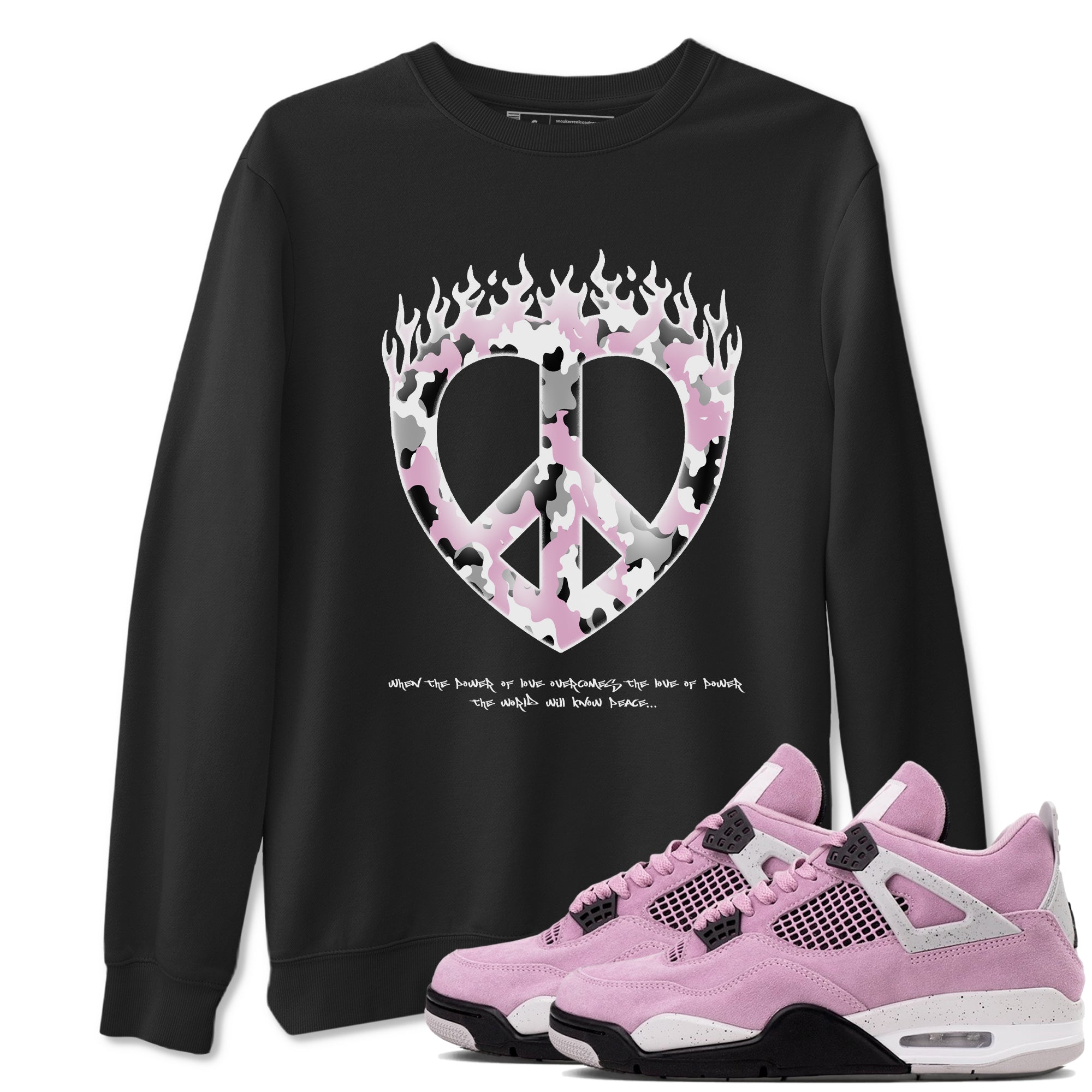 Love Peace snkmatch Tees - Air Jordan 4 Orchid